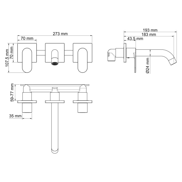 Смеситель для раковины Wasserkraft Elbe 7445 черный