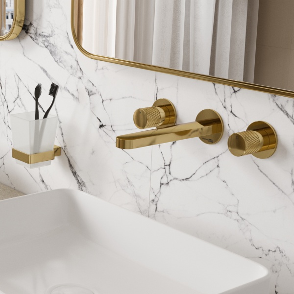 Смеситель для раковины Wasserkraft Ems 7645 золото