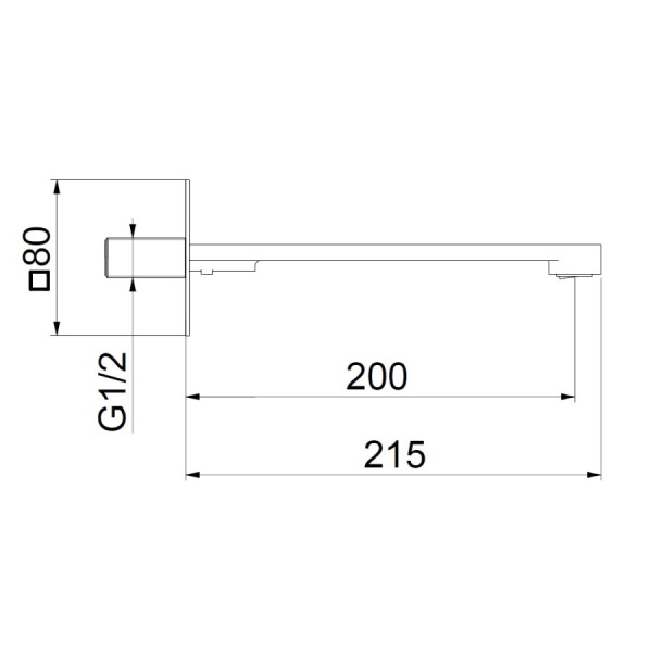 Излив для ванны Webert ONE-X AC1073441 черный/сталь 