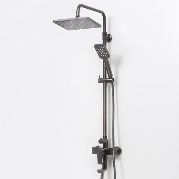 Душевая система со смесителем Wasserkraft Wiese A18401 монтаж настенная без термостата оружейная сталь