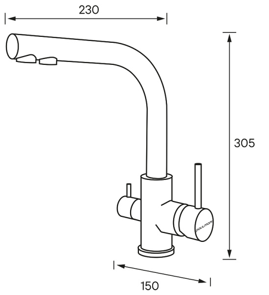 Смеситель для кухни Paulmark Essen Es213011-428 с подключением к фильтру шампань