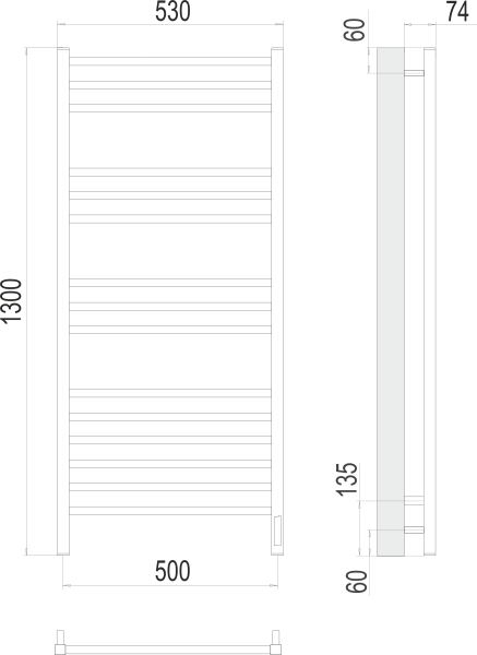 Полотенцесушитель электрический Terminus Ватикан П15  50x130 4670078526212 хром