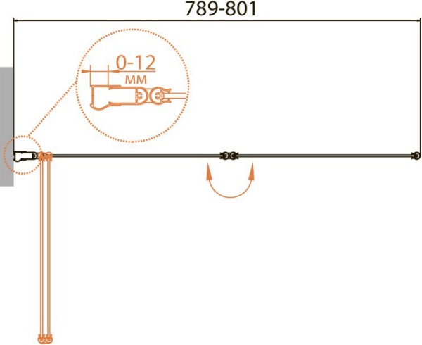 Шторка для ванны распашная складная  Cezares Relax RELAX-V-2-80/140-C-Bi 80 см, стекла прозрачные, профиль белый