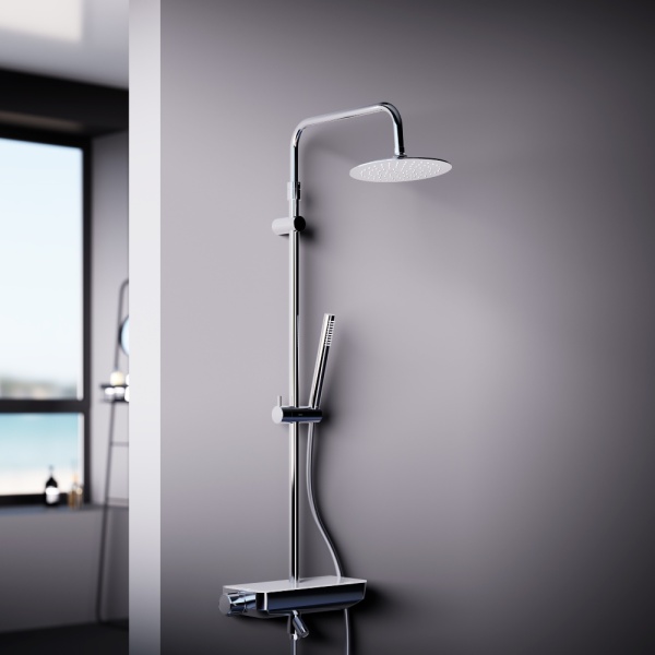 Душевая система со смесителем Damixa Scandinavian Pure 936760000 монтаж настенная с термостатом хром