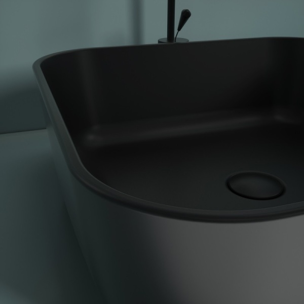 Раковина  квадратная  Esbano ERCINA-N ESRNERCINMB фаянс цвет черный матовый