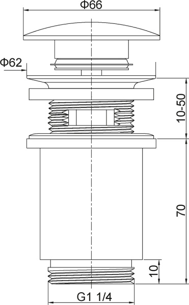 Донный клапан TIMO 8011/00, хром
