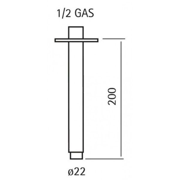 Кронштейн для верхнего душа потолочный Cisal Xion DS013561D1 нержавеющая сталь 
