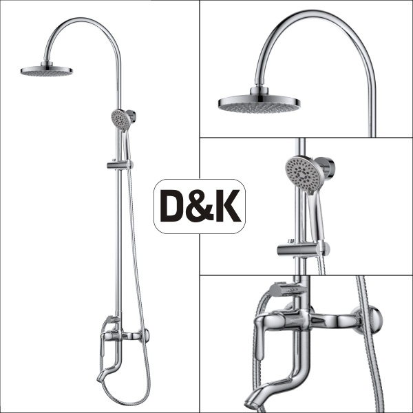 Душевая система со смесителем D&K Rhein DA1343701C11 монтаж настенная без термостата хром