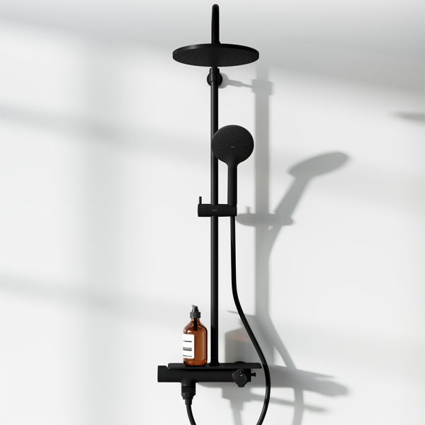 Душевая система со смесителем Damixa Jupiter 977760300 монтаж настенная без термостата черный