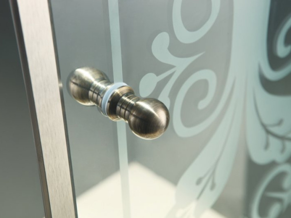 Душевой угол Cezares Giubileo GIUBILEO-R-2-80-SCORREVOLE-CP-Br четверть круга  стекла прозрачные, профиль бронза