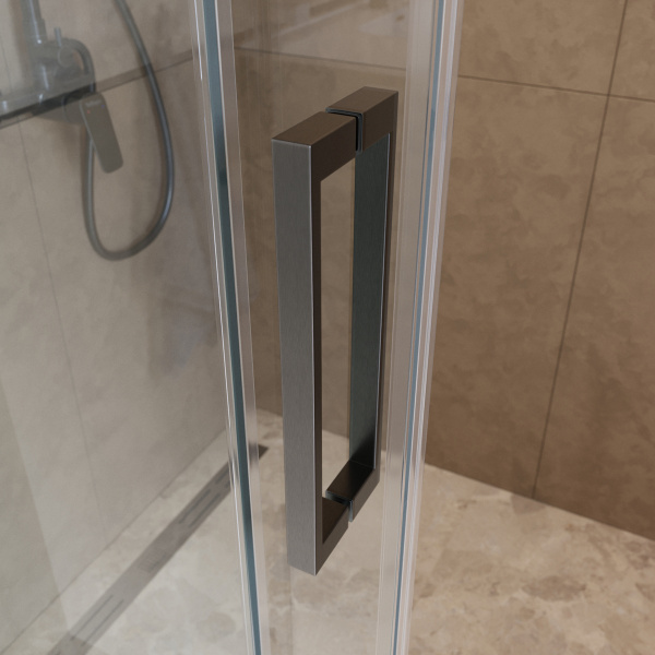 Душевая дверь BelBagno Soft Close-1 SOFT_CLOSE-1-BF-1-160-C-GM 160 см стекла прозрачные, профиль оружейная сталь