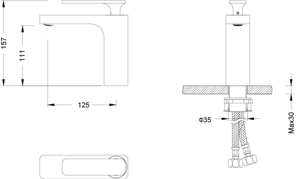Смеситель для раковины Timo Torne 4361/02F бронза