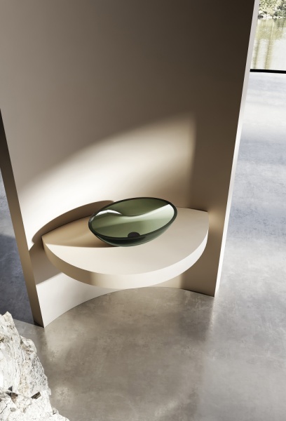 Раковина  овальная Abber Kristall AT2802Vesuvian полиэфирная смола цвет оливковый