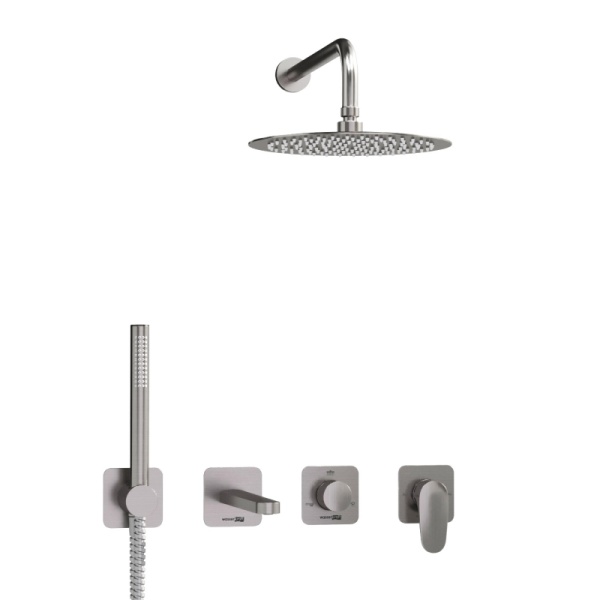 Душевая система со смесителем Wasserkraft Spree 1400 A1451.273.274.097.121.275.100.276 монтаж встраиваемая в стену без термостата никель