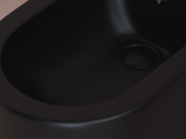 Биде приставное Ceramica Nova Metropol CN4005MB фарфор, цвет черный матовый