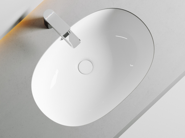 Раковина встраиваемая снизу овальная Ceramica Nova Element CN6044 фарфор цвет белый