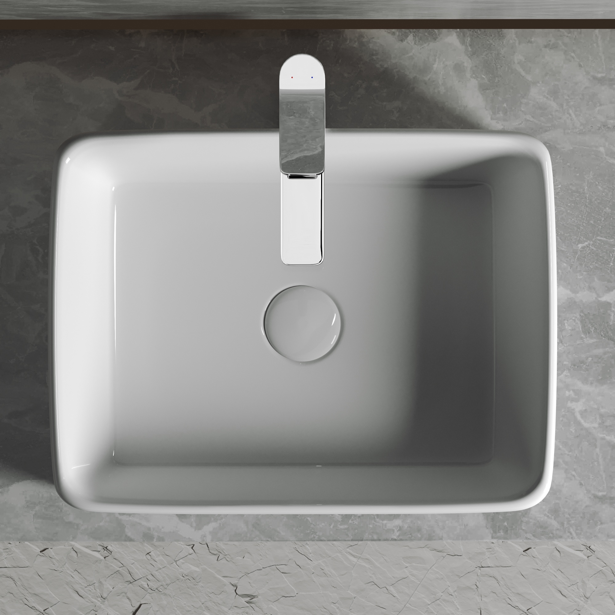 Раковина накладная прямоугольная Ceramica Nova Element CN6037 фарфор цвет белый