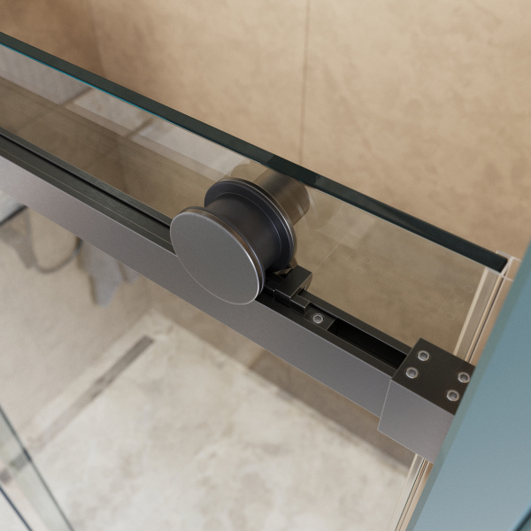 Душевая дверь BelBagno Soft Close-2 SOFT_CLOSE-2-BF-1-130-C-GM 130 см стекла прозрачные, профиль оружейная сталь