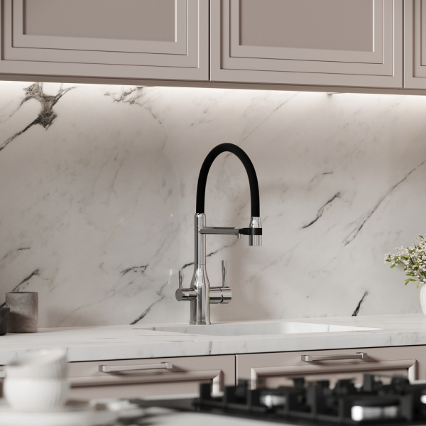 Смеситель для кухни Sancos Garda SC4009CH с подключением к фильтру хром/черный