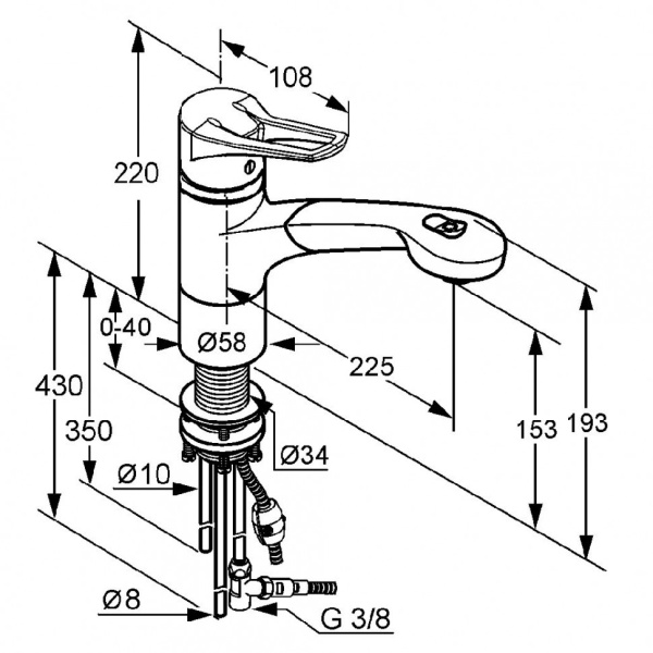 Смеситель для кухни Kludi MX 399420562 без подключения к фильтру хром