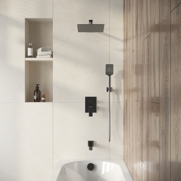 Душевая система со смесителем Grossman Style 501.K35.05.420 монтаж встраиваемая  в стену без термостата графит