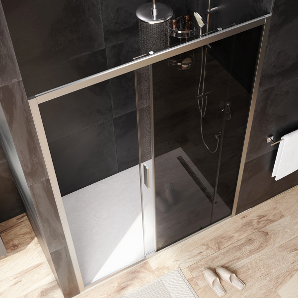 Душевая дверь Am.Pm Gem W90G-140-1-195MG 140 см стекла прозрачные тонированные, профиль хром