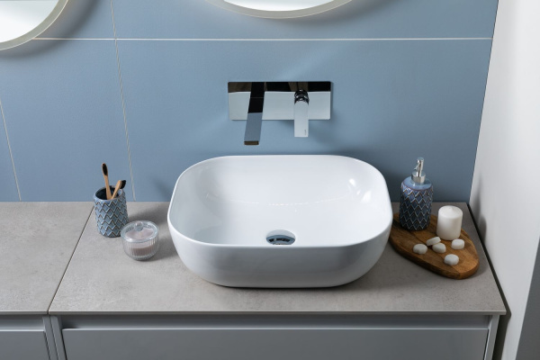 Раковина накладная прямоугольная Aquanet Lake LAKE-1 керамика цвет белый