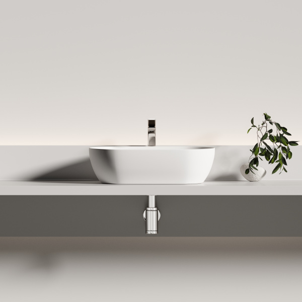 Раковина накладная овальная Ceramica Nova Twist CN12001MW фарфор цвет белый матовый