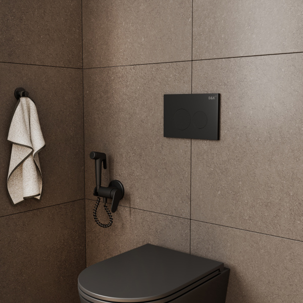 Кнопка смыва механическая D&amp;K Bayern DB1529025.2 цвет черный матовый