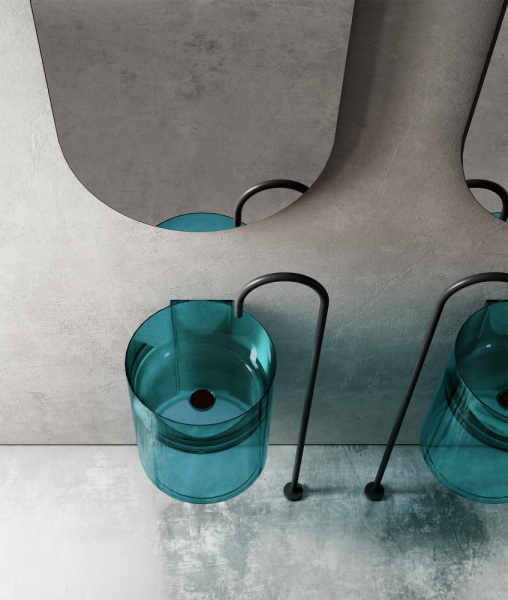 Раковина  круглая Abber Kristall AT2704Aquamarin полиэфирная смола цвет бирюзовый