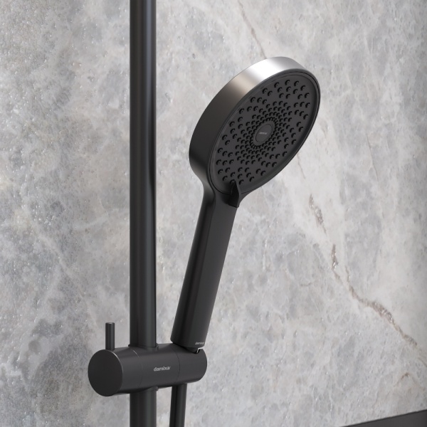 Душевая система со смесителем Damixa Apollo 947730300 монтаж настенная без термостата черный матовый