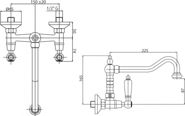 Смеситель для кухни Cezares First FIRST-LLP-03/24-Bi  