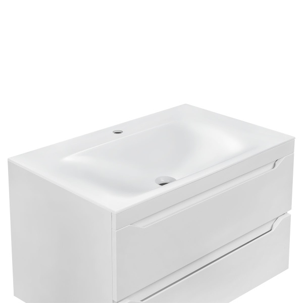 Раковина мебельная прямоугольная Vincea  VCB-1F800W литьевой мрамор цвет белый