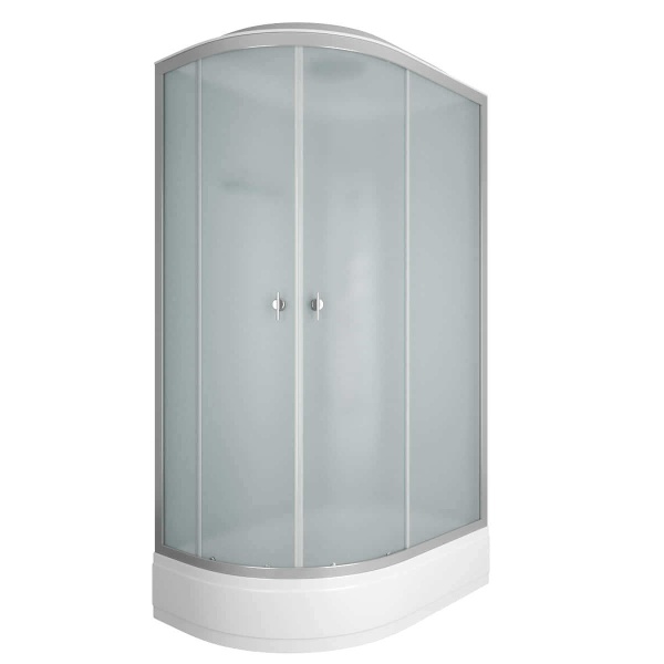 Душевая кабина с крышей Niagara Eco NG-3324-14R асимметричная  120x80 стекла матовые, профиль матовый хром