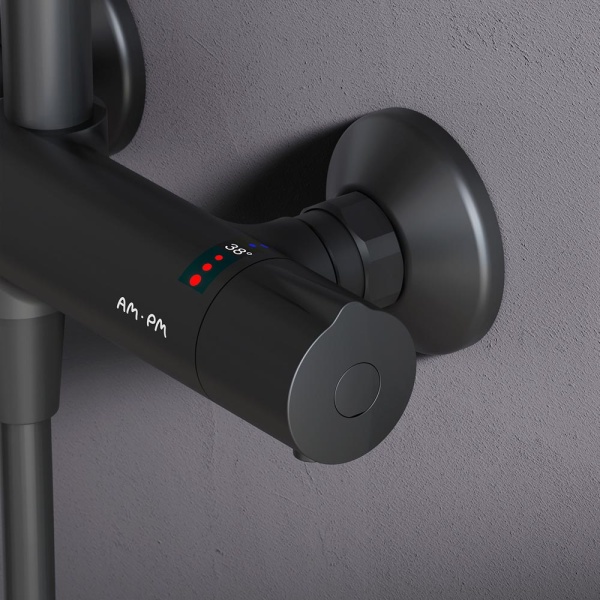 Душевая система со смесителем Am.Pm Like F0780422 монтаж настенная с термостатом черный