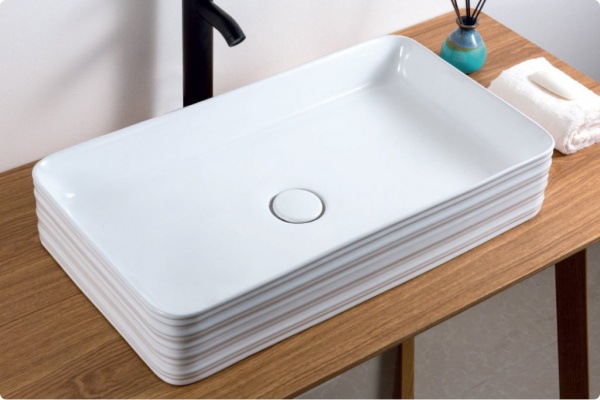 Раковина накладная прямоугольная BelBagno  BB1408 фаянс цвет белый