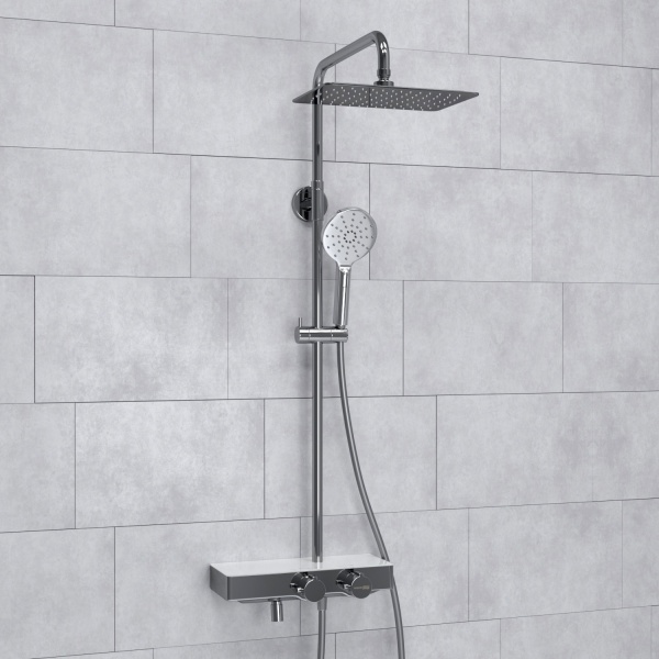 Душевая система со смесителем Wasserkraft  A113.069.127.CH Thermo монтаж настенная с термостатом хром