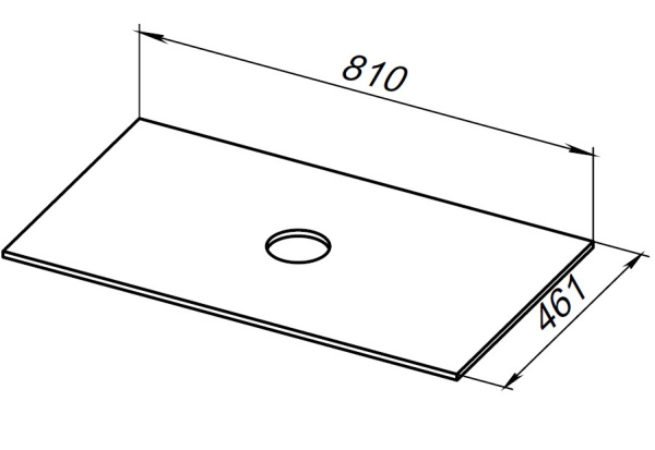 Столешница для ванной Allen Brau Reality 1.32023.B-S 81 см керамогранит, цвет бежевый