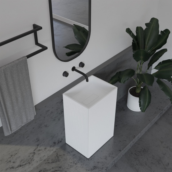 Раковина  прямоугольная Abber STEIN AS2503-H искусственный камень цвет белый матовый