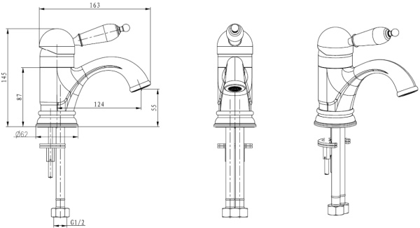 Смеситель для раковины Boheme Crystal 281-CRST 
