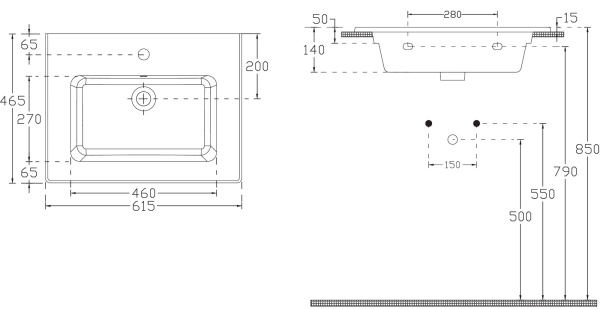 Раковина мебельная прямоугольная Allen Brau Fantasy 4.11023.20 керамика цвет белый