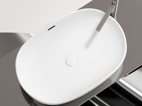 Раковина накладная овальная Ceramica Nova Element CN6064 фарфор цвет белый