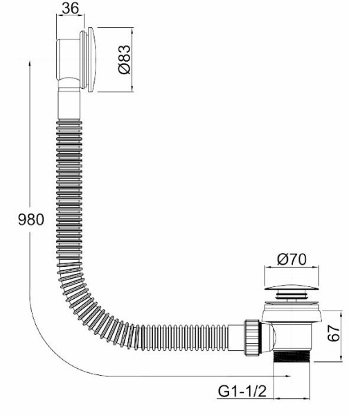 Слив-перелив для ванны атомат Allen Brau Priority 5.31027-MG латунь/пластик брашированный 