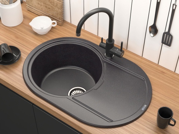 Смеситель для кухни Paulmark Essen Es213211-401 с подключением к фильтру антрацит