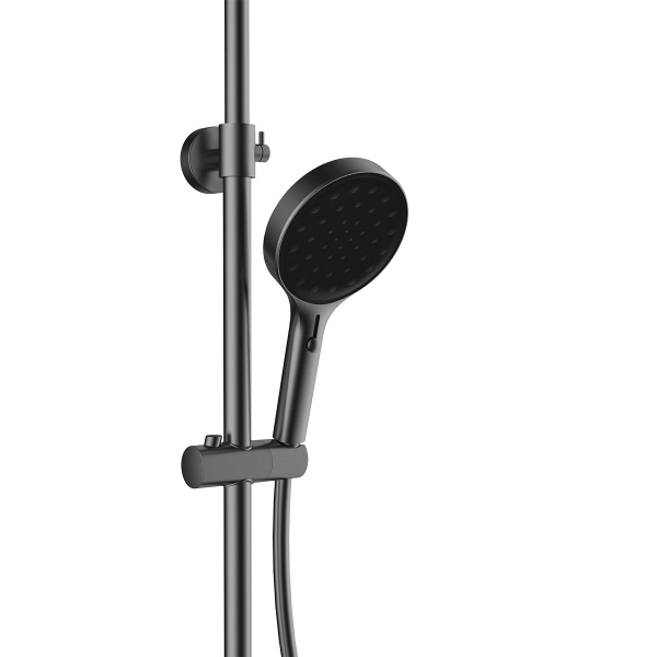Душевая система со смесителем Vincea Inspire VSFS-3I12TGM монтаж настенная с термостатом вороненая сталь
