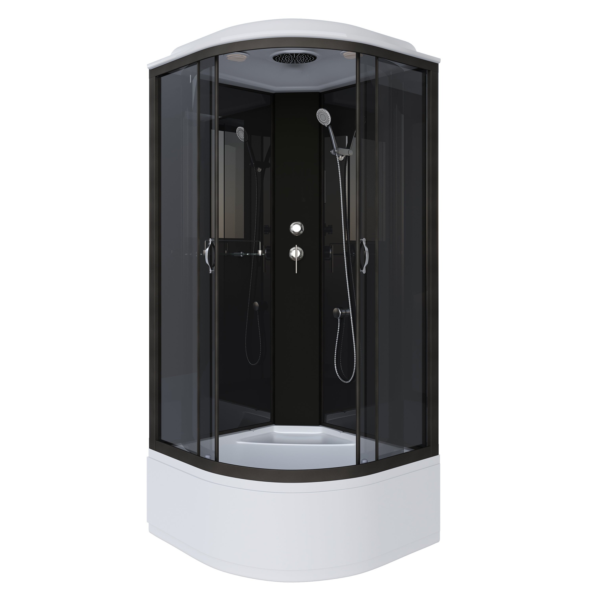 Душевая кабина с крышей Niagara Classic NG-6508-14 четверть круга  90x90 стекла тонированные, профиль черный