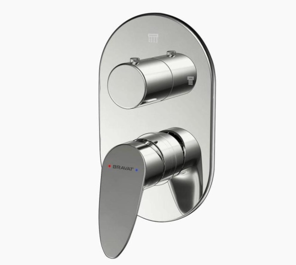 Смеситель для душа Bravat Drop P69190C-2-RUS встраиваемый в стену 
без термостата хром
