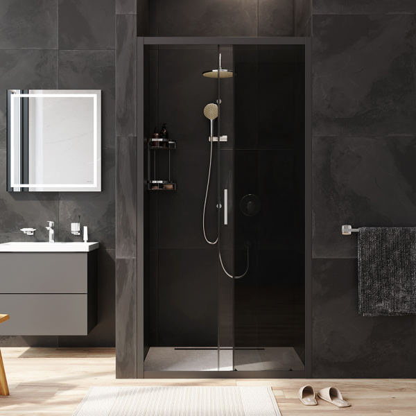 Душевая дверь Am.Pm Gem W90G-100-1-195BG 100 см стекла прозрачные тонированные, профиль черный