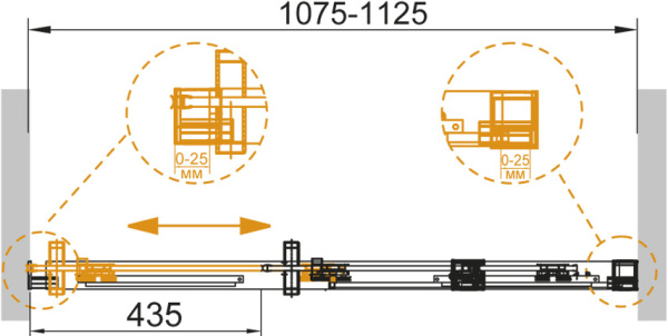 Душевая дверь Cezares Duet Soft DUET SOFT-BF-1-110-C-Cr 112.5 см стекла прозрачные, профиль хром