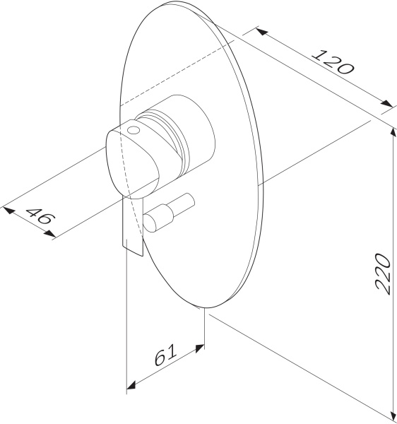 Смеситель для душа Am.Pm Awe F1585000 встраиваемый в стену 
без термостата хром